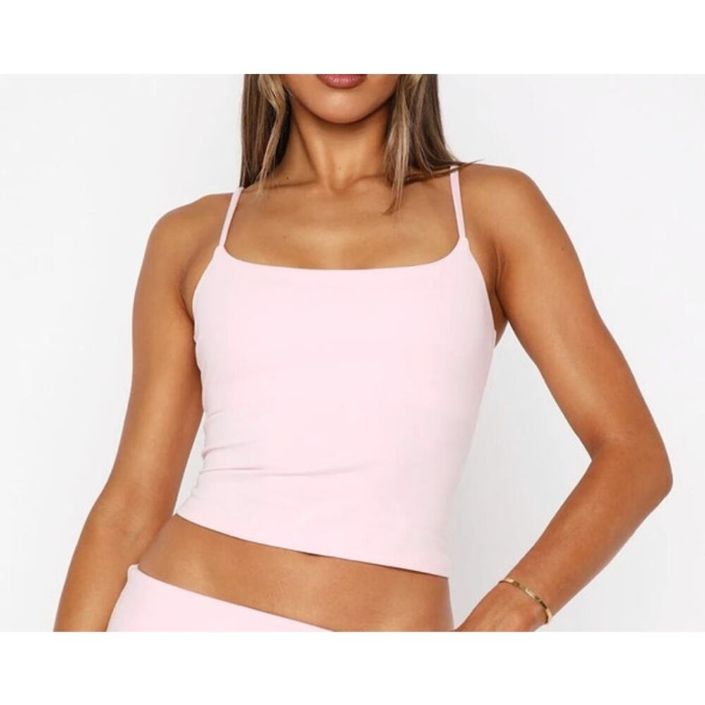 White Fox Active Glide Crop Tank & Radiate Bike Shorts  Size XXS Ballet Pink - Picture 4 of 6